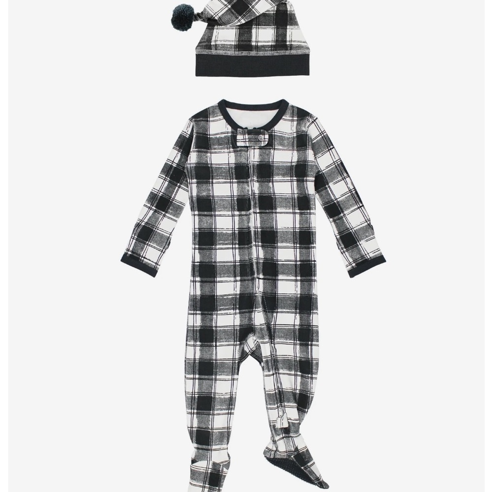 Love’dbaby Plaid One Piece Pajama with Hat, Preemie